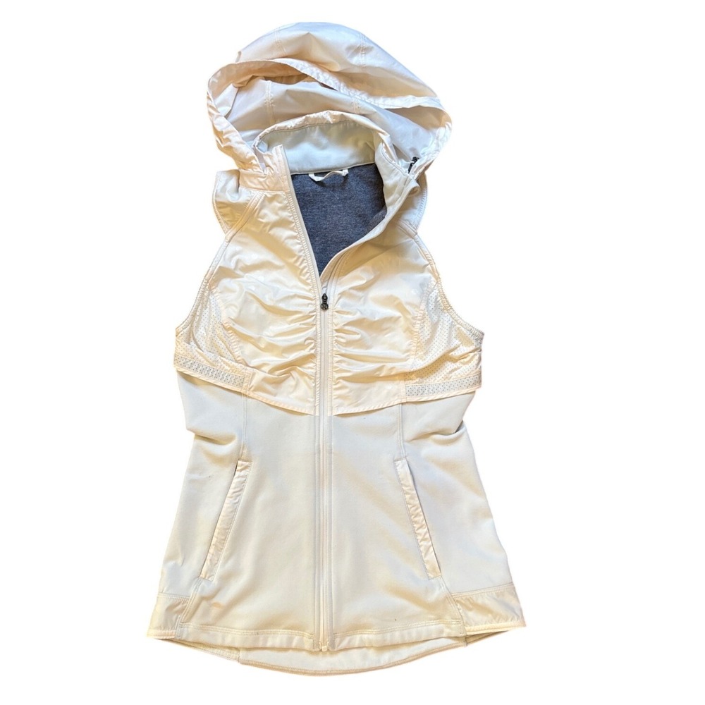 lululemon athletica Cream Hooded Sleeveless Vest